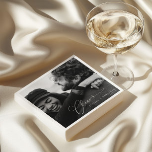 Prost Elegante Fotobild-Schrift Namen Moderne Hoch Serviette