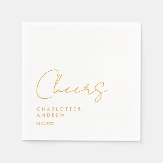 Prost! Elegante, minimale Handschrift Serviette (Vorderseite)