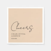 Prost! Elegante, minimale Handschrift Serviette (Vorderseite)