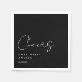 Prost! Elegante, minimale Handschrift Serviette (Vorderseite)