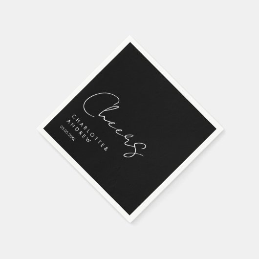 Prost! Elegante, minimale Handschrift Serviette (Ecke)