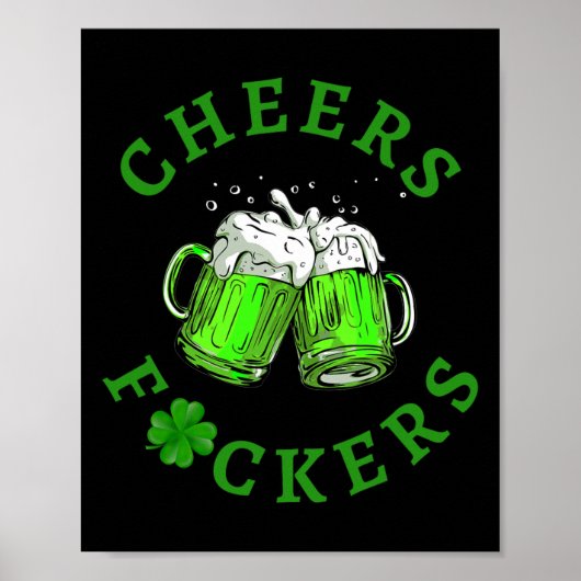 Prost Ers Lustiger St Patricks Day Irisches Trinke Poster (Vorne)