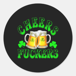 Prost Ers Lustiger St Patricks Day Irisches Trinke Runder Aufkleber