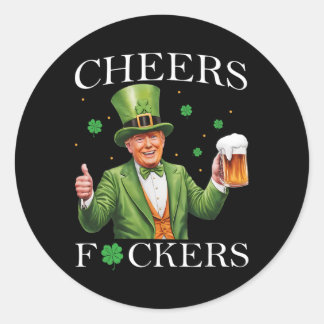 Prost Ers St. Patricks Day Lustiger Biertrinker Tr Runder Aufkleber