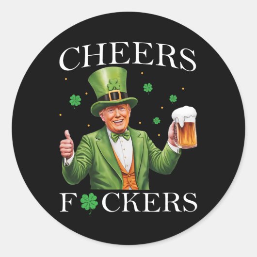 Prost Ers St. Patricks Day Lustiger Biertrinker Tr Runder Aufkleber (Vorderseite)