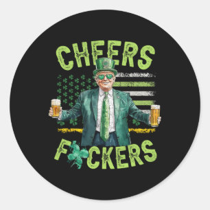 Prost Ers St Patricks Day Lustiger Biertrinker Tru Runder Aufkleber