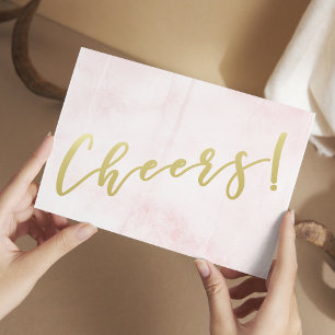 Prost! Falsches Gold Schrift Rotwangige Wasserfarb Postkarte