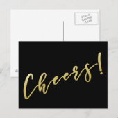 Prost! | Faux Gold Schrift Postkarte (Vorne/Hinten)