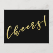 Prost! | Faux Gold Schrift Postkarte (Vorderseite)