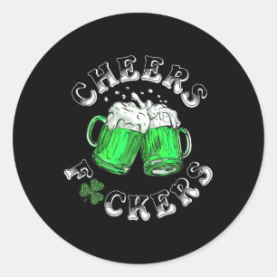 Prost Fckers St Patricks Day Lustiger Biertrinker Runder Aufkleber