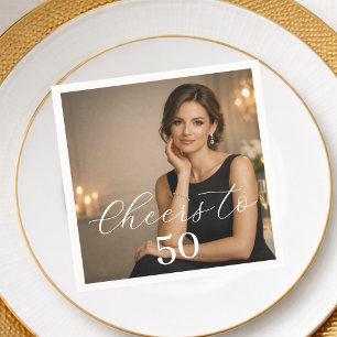 Prost Foto elegante Schrift Geburtstagsmittagessen Serviette
