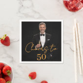 Prost Foto Gold Geburtstagsfeier Serviette (Beispiel)