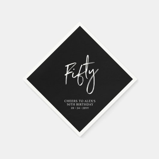 Prost Fünfzig | Moderne Erwachsene 50. Geburtstag Serviette (Ecke)