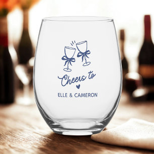 Prost für das Hochzeitspaar, Lustig, Handgezeichne Weinglas Ohne Stiel