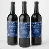 Prost Future MRS Navy Blaue Lichterkette Spitze Weinetikett (Flaschen)