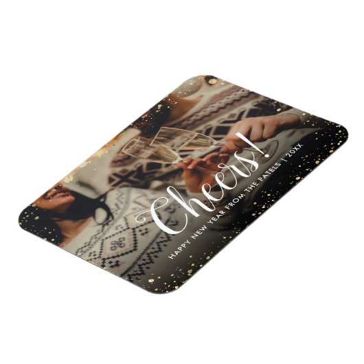 Prost | Glitz Imitats Glitzer Foto Overlay Magnet (Linke Seite)