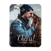 Prost | Glitz Imitats Glitzer Foto Overlay Magnet (Vertikal)