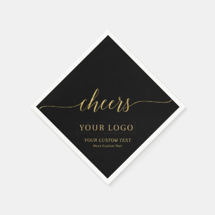Prost Gold & Schwarz Geschäftslogo Benutzerdefin Serviette