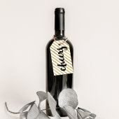 Prost | Gold Streifen aus Schwarz und Imitat Geschenkanhänger