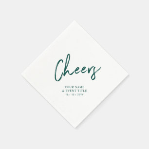 Prost   Green Brush Letters Custom Party Napkin Serviette