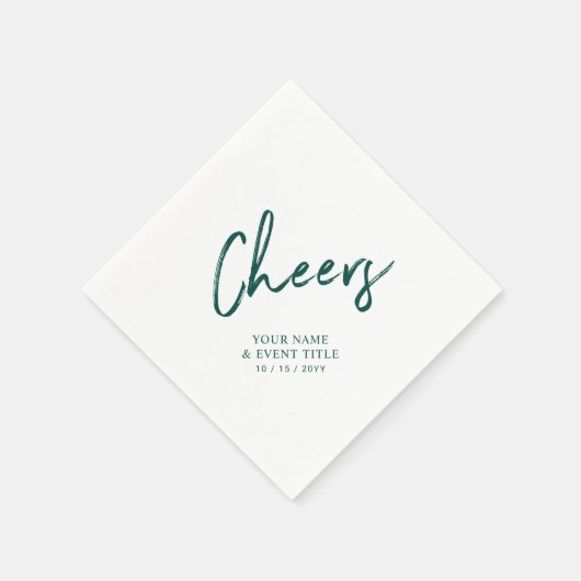 Prost | Green Brush Letters Custom Party Napkin Serviette (Ecke)
