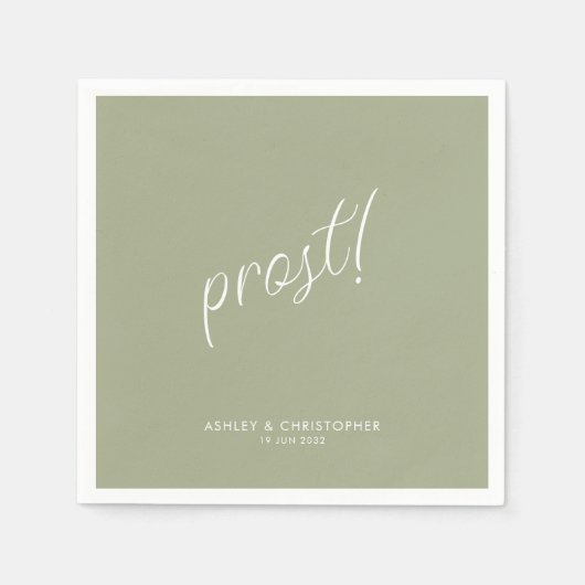 Prost! Größe Grün Minimal für jeden Anlass Cocktai Serviette (Vorderseite)