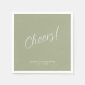 Prost! Größe Grün Minimal für jeden Anlass Cocktai Serviette (Vorderseite)