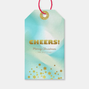 Prost   Grüne Pastel und Gold Geschenkanhänger