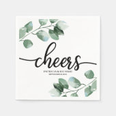 Prost - Grünzeug Eukalyptus Kalligrafie Hochzeit Serviette (Vorderseite)