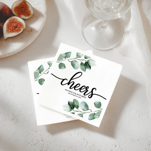 Prost - Grünzeug Eukalyptus Kalligrafie Hochzeit Serviette