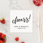Prost Handschrift-Typografie Hochzeitsfeier Serviette (Beispiel)