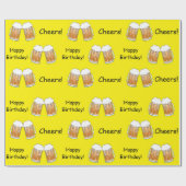 Prost! Happy Birthday Beer Wrapping Paper Geschenkpapier (Flach)