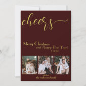 Prost! Happy New Year 2024 Script Holiday Card Einladung (Vorderseite)