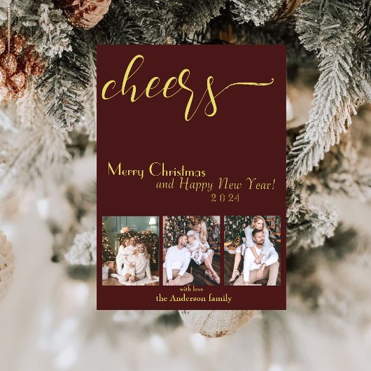 Prost! Happy New Year 2024 Script Holiday Card Einladung