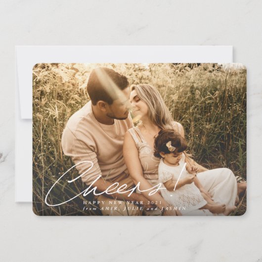 Prost! Happy New Year Foto Feiertagskarte (Vorderseite)