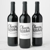 Prost Hexen | Lustige Halloween-Party-Drinks Weinetikett (Flaschen)