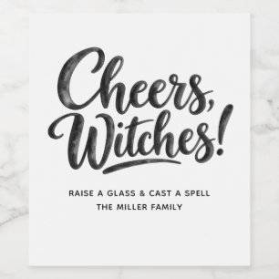 Prost Hexen Lustige Halloween-Party-Drinks Weinetikett