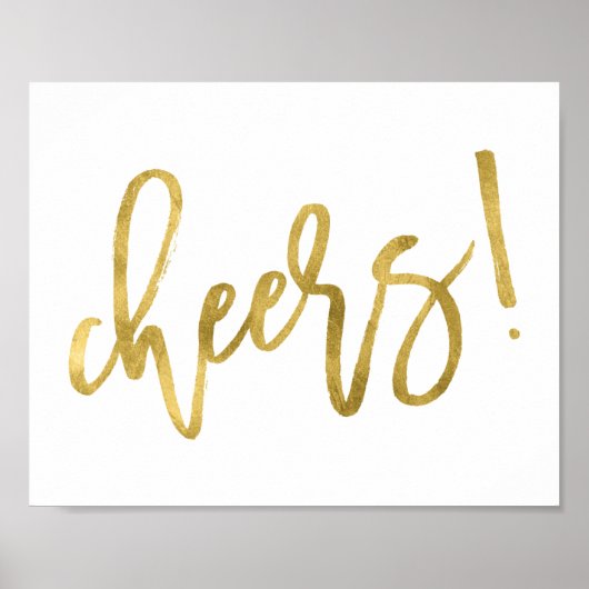 Prost! | Imitate Gold Foil Party Celebration Print Poster (Vorne)