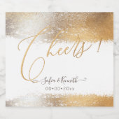 Prost! Imitate Silver Gold Tone Sparkling Schaumweinetikett (Einzelnes Label)