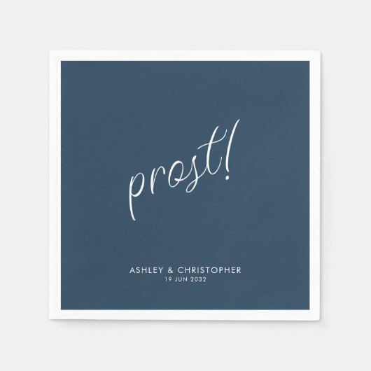 Prost! Indigo Blue Minimal für jeden Anlass Cockta Serviette (Vorderseite)
