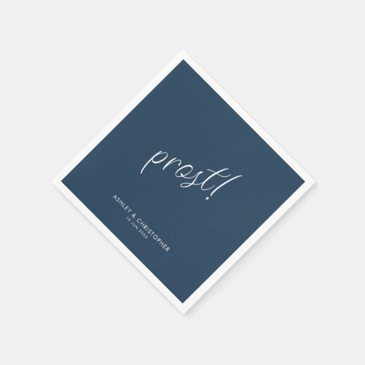 Prost! Indigo Blue Minimal für jeden Anlass Cockta Serviette (Ecke)