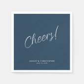 Prost! Indigo Blue Minimal für jeden Anlass Cockta Serviette (Vorderseite)