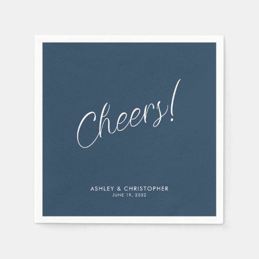 Prost! Indigo Blue Minimal für jeden Anlass Cockta Serviette (Vorderseite)