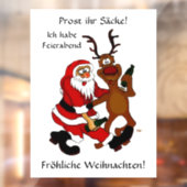 Prost it bags - Frohe Weihnachten! Deutscher Text Fensteraufkleber (Blatt 2)