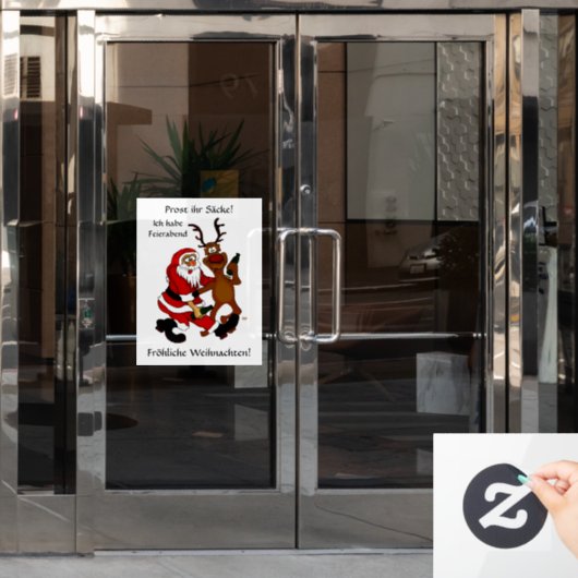 Prost it bags - Frohe Weihnachten! Deutscher Text Fensteraufkleber (Büro Tür)