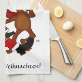 Prost it bags - Frohe Weihnachten! Deutscher Text Geschirrtuch (Viertel Falte)