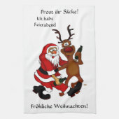 Prost it bags - Frohe Weihnachten! Deutscher Text Geschirrtuch (Vertikal)