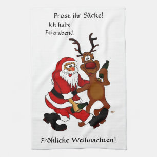 Prost it bags - Frohe Weihnachten! Deutscher Text Geschirrtuch