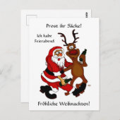 Prost it bags - Frohe Weihnachten! Deutscher Text Postkarte (Vorne/Hinten)