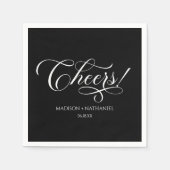 Prost! Klassische Minimalistische, elegante Script Serviette (Vorderseite)